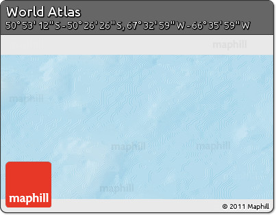 Physical 3D Map of the Area around 50° 39' 49" S, 67° 4' 29" W