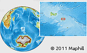 Physical Location Map of the area around 50° 39' 49" S, 72° 19' 29" E