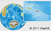 Physical Location Map of the area around 50° 39' 49" S, 73° 10' 30" E