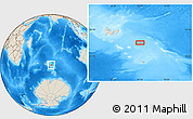 Shaded Relief Location Map of the area around 50° 39' 49" S, 73° 10' 30" E