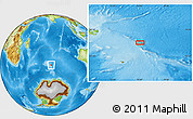 Physical Location Map of the area around 50° 39' 49" S, 75° 43' 29" E