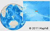 Shaded Relief Location Map of the area around 50° 39' 49" S, 75° 43' 29" E