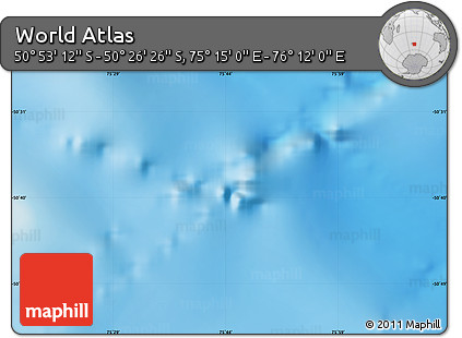 Physical Map of the Area around 50° 39' 49" S, 75° 43' 29" E