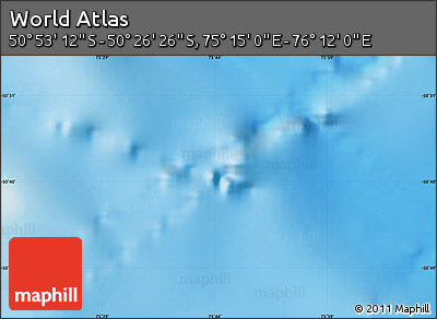 Physical Map of the Area around 50° 39' 49" S, 75° 43' 29" E