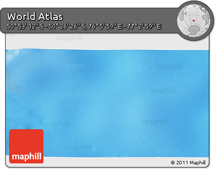 Physical 3D Map of the Area around 50° 39' 49" S, 76° 34' 29" E