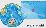 Physical Location Map of the area around 50° 39' 49" S, 76° 34' 29" E