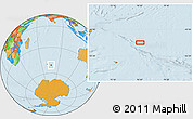Political Location Map of the area around 50° 39' 49" S, 76° 34' 29" E
