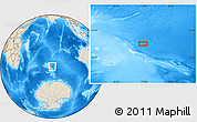 Shaded Relief Location Map of the area around 50° 39' 49" S, 77° 25' 30" E