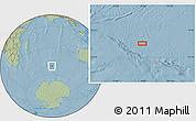 Savanna Style Location Map of the area around 50° 39' 49" S, 78° 16' 30" E, hill shading