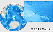 Shaded Relief Location Map of the area around 50° 39' 49" S, 78° 16' 30" E