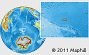 Physical Location Map of the area around 50° 39' 49" S, 79° 58' 29" E