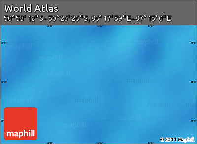Shaded Relief Map of the Area around 50° 39' 49" S, 86° 46' 30" E