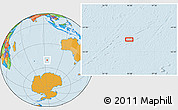 Political Location Map of the area around 50° 39' 49" S, 94° 25' 30" E
