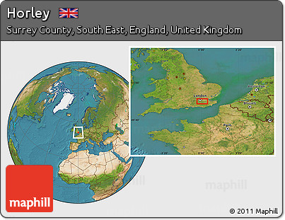 Satellite Location Map of Horley