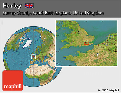 Satellite Location Map of Horley