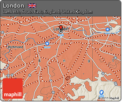 Shaded Relief Map of London