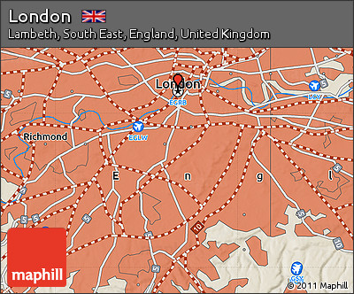 Shaded Relief Map of London