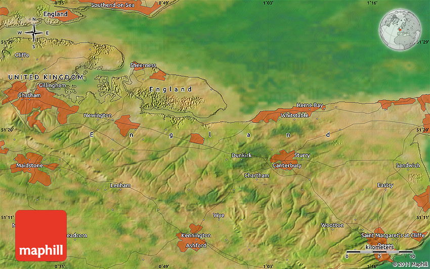 Satellite Map of Whitstable