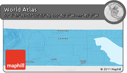 Political Panoramic Map of the Area around 51° 19' 36" N, 100° 13' 29" W