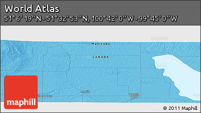 Political Panoramic Map of the Area around 51° 19' 36" N, 100° 13' 29" W