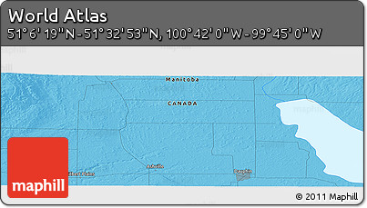 Political Panoramic Map of the Area around 51° 19' 36" N, 100° 13' 29" W