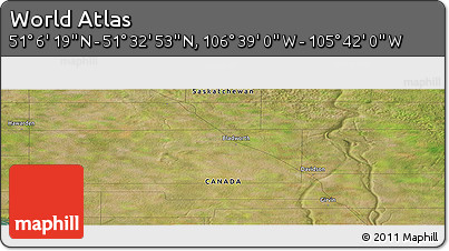 Satellite Panoramic Map of the Area around 51° 19' 36" N, 106° 10' 30" W