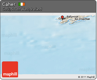 Shaded Relief Panoramic Map of Caher