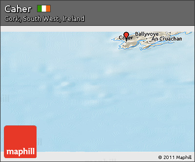 Shaded Relief Panoramic Map of Caher