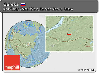 Savanna Style Location Map of Gareka, hill shading
