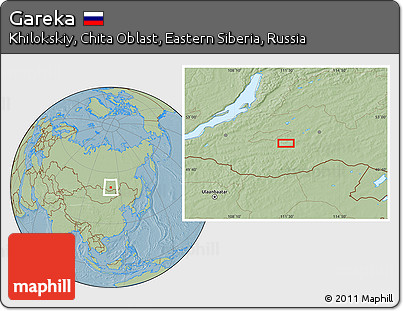 Savanna Style Location Map of Gareka, hill shading