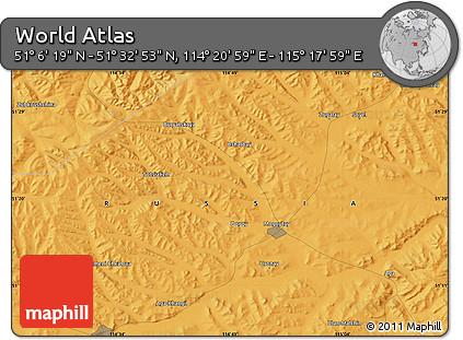 Political Map of the Area around 51° 19' 36" N, 114° 49' 29" E