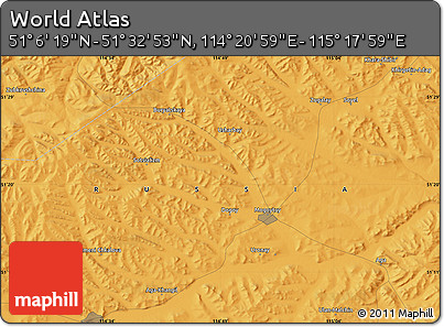 Political Map of the Area around 51° 19' 36" N, 114° 49' 29" E