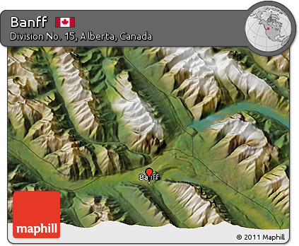 Satellite 3D Map of Banff