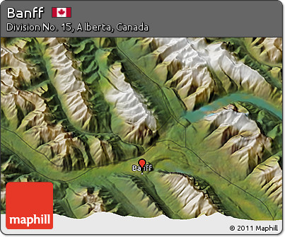 Satellite 3D Map of Banff