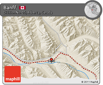 Shaded Relief 3D Map of Banff