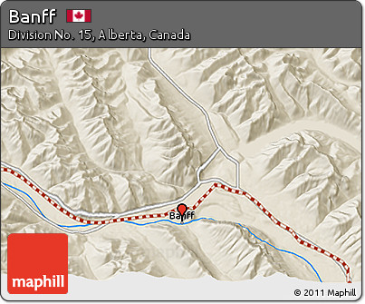 Shaded Relief 3D Map of Banff