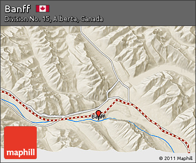 Shaded Relief 3D Map of Banff
