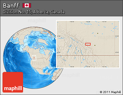 Shaded Relief Location Map of Banff
