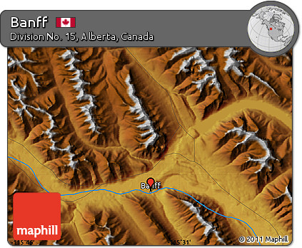 Physical Map of Banff