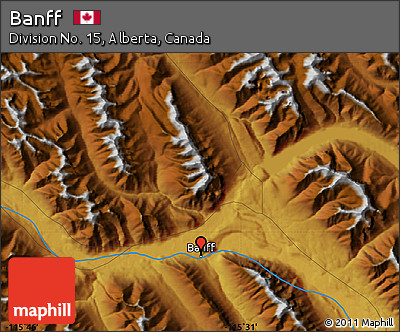 Physical Map of Banff
