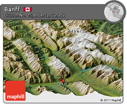 Satellite Panoramic Map of Banff