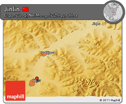 Physical 3D Map of Jinlin