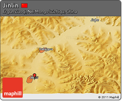 Physical 3D Map of Jinlin