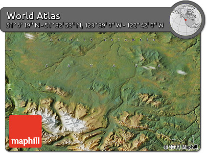Satellite Map of the Area around 51° 19' 36" N, 123° 10' 30" W