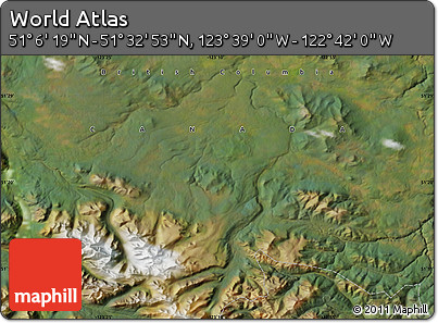 Satellite Map of the Area around 51° 19' 36" N, 123° 10' 30" W
