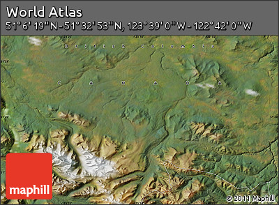 Satellite Map of the Area around 51° 19' 36" N, 123° 10' 30" W