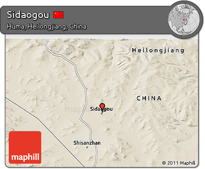 Shaded Relief 3D Map of Sidaogou