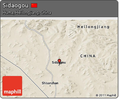 Shaded Relief 3D Map of Sidaogou