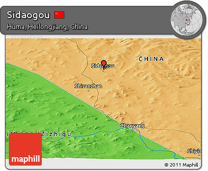 Political Panoramic Map of Sidaogou
