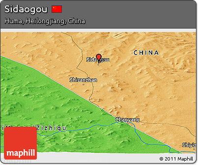 Political Panoramic Map of Sidaogou